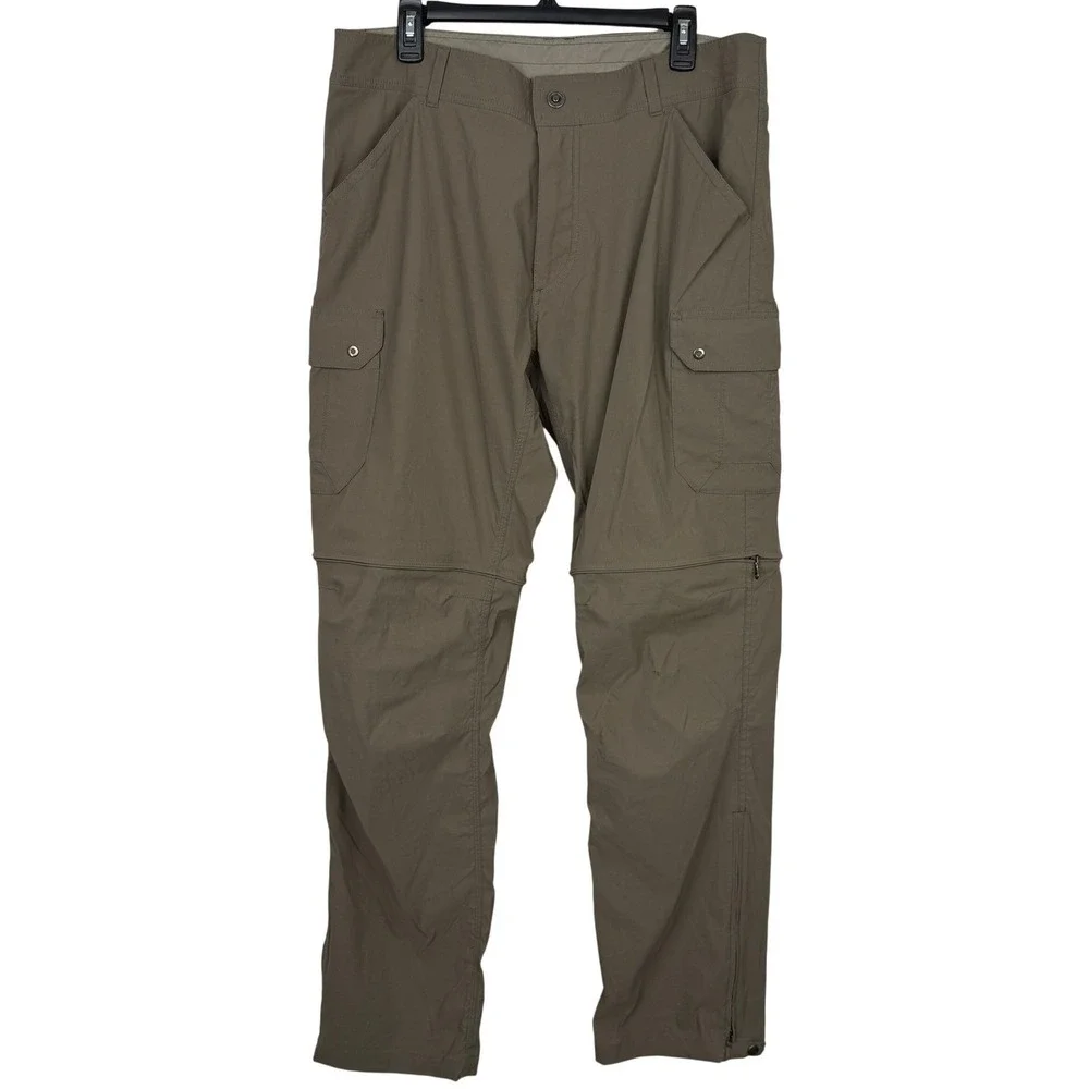 KUHL Liberator Stealth CONVERTIBLE Pants Mens 36x34 Tan Zip Off Hike Cargo *Read